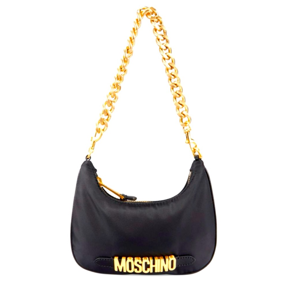 Moschino Black Mini Handbag with Gold Chain